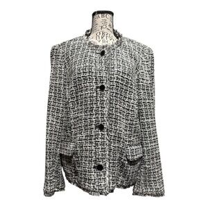 Lane Bryant Black and White Textured Blazer